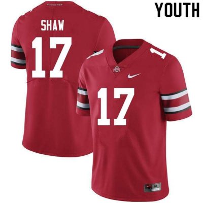 NCAA Ohio State Buckeyes Youth #17 Bryson Shaw Scarlet Nike Football College Jersey VEZ2745EA